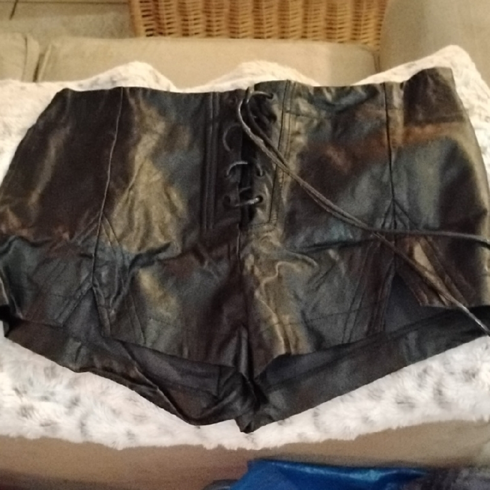 Black Lace-Up Women's Shorts
